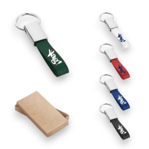 Chaveiro em metal e PU